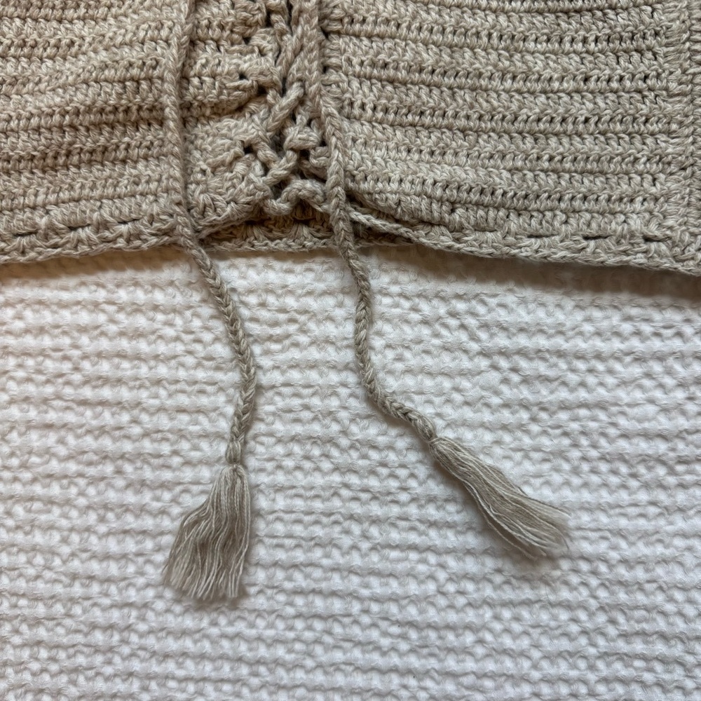100% Cotton American Eagle Knit Beige Bralette Festival Top - Picture 4 of 7